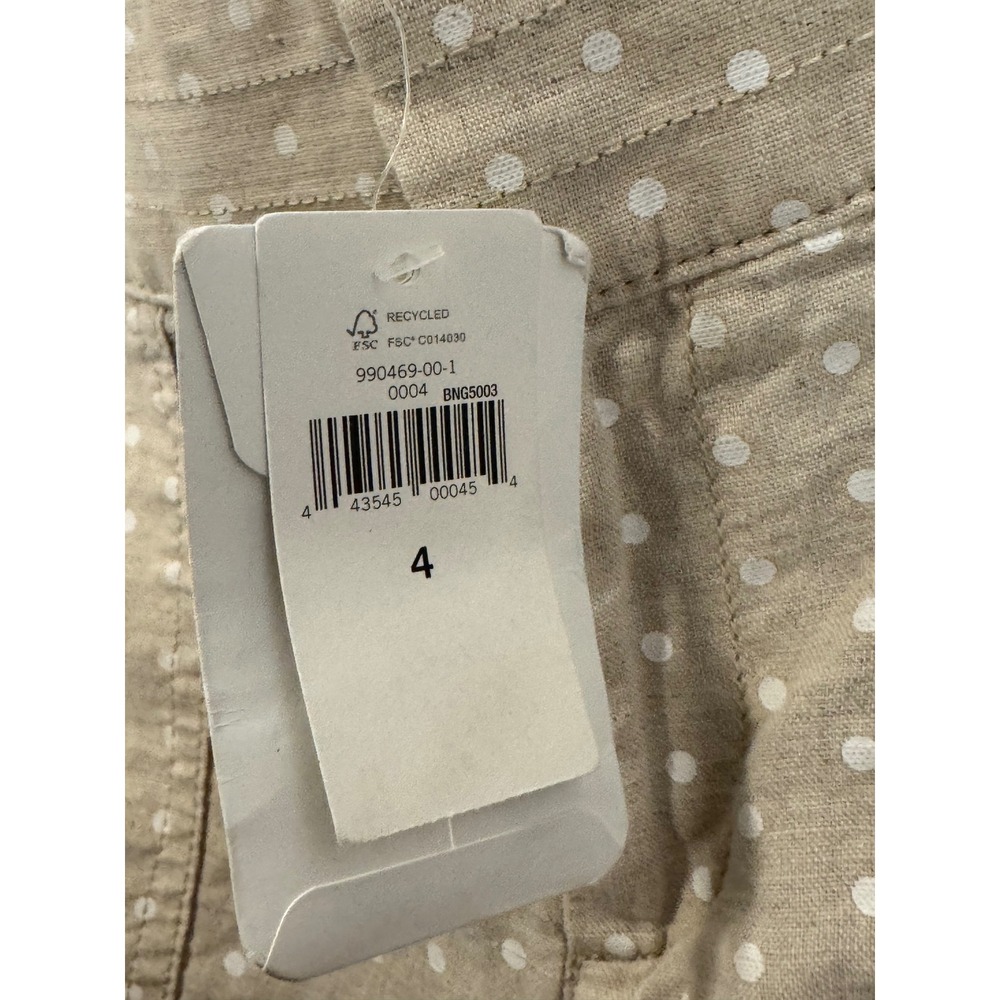 Banana Republic Women's Size 4 Polka Dot Linen cotton Blend Shorts Beige NEW - Picture 3 of 8